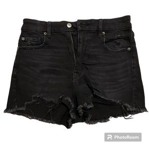 American Eagle Super Stretch and Soft Distressed Black Shorts